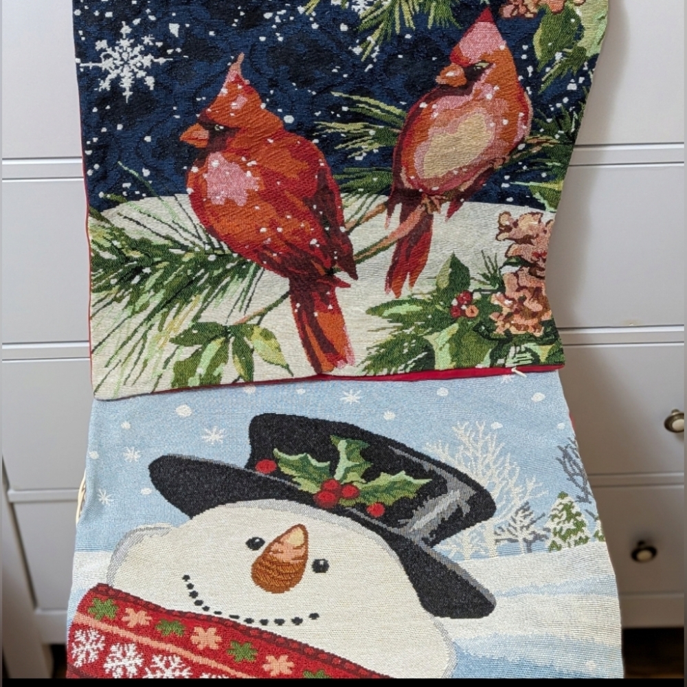2 x Vintage Christmas Pillow Covers 17" x 17"